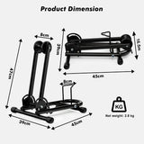 NNECW Foldable Bicycle Floor Parking Rack with non-slip foot pads for Garage