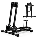 NNECW Foldable Bicycle Floor Parking Rack with non-slip foot pads for Garage
