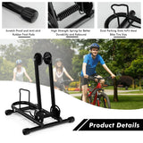 NNECW Foldable Bicycle Floor Parking Rack with non-slip foot pads for Garage