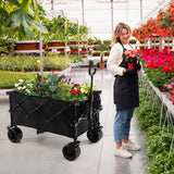 NNECW Folding Wagon Utility Cart with Adjustable Handle for Garden Shopping