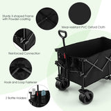 NNECW Folding Wagon Utility Cart with Adjustable Handle for Garden Shopping