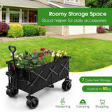 NNECW Folding Wagon Utility Cart with Adjustable Handle for Garden Shopping