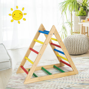 NNECW  Wooden Colorful Climbing Triangle Ladder for Kids Room/Living Room