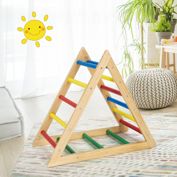 NNECW  Wooden Colorful Climbing Triangle Ladder for Kids Room/Living Room