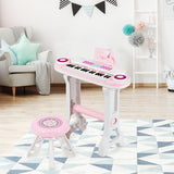 NNECW 37-Key Electronic Kids Piano with Stool & Microphone
