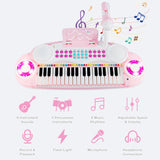 NNECW 37-Key Electronic Kids Piano with Stool & Microphone