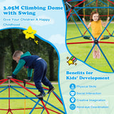 NNECW 3m Geometric Dome Climber with Swing for Kids