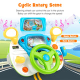 NNECW Kids Steering Wheel Simulated Driving Toy Set with Lights & Sounds