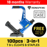 NNEDPE 3 in 1 Pneumatic Flooring Air Nail Gun Nailer