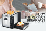 NNEDPE Pronti 3-in-1 Toaster Griddle Hot Plate Electric 2 Slices Grill
