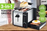 NNEDPE Pronti 3-in-1 Toaster Griddle Hot Plate Electric 2 Slices Grill