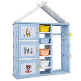 NNECW Kids Costume Pretend Dresser Storage Closet-Blue