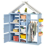 NNECW Kids Costume Pretend Dresser Storage Closet-Blue