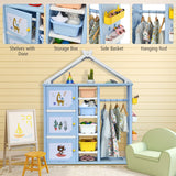NNECW Kids Costume Pretend Dresser Storage Closet-Blue
