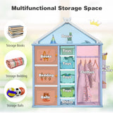 NNECW Kids Costume Pretend Dresser Storage Closet-Blue
