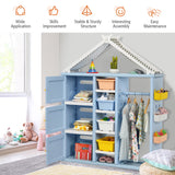 NNECW Kids Costume Pretend Dresser Storage Closet-Blue
