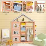 NNECW Kids Costume Pretend Dresser Storage Closet-Pink