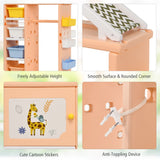 NNECW Kids Costume Pretend Dresser Storage Closet-Pink