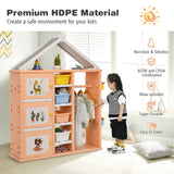 NNECW Kids Costume Pretend Dresser Storage Closet-Pink