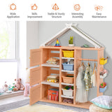 NNECW Kids Costume Pretend Dresser Storage Closet-Pink