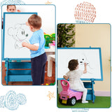 NNECW Multifunctional Art Easel with Storage for Kids-Navy