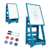 NNECW Multifunctional Art Easel with Storage for Kids-Navy