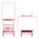 NNECW Multifunctional Art Easel with Storage for Kids-Pink