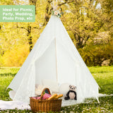 NNECW 5-Side Lace Teepee Tent with Colorful Light Strings for Children & Adults