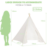 NNECW 5-Side Lace Teepee Tent with Colorful Light Strings for Children & Adults