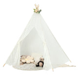 NNECW 5-Side Lace Teepee Tent with Colorful Light Strings for Children & Adults
