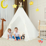 NNECW 5-Side Lace Teepee Tent with Colorful Light Strings for Children & Adults