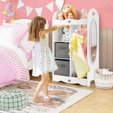 NNECW Kids Armoire Dresser with Mirror for Kids Room