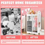 NNECW Kids Armoire Dresser with Mirror for Kids Room