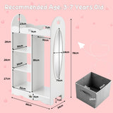NNECW Kids Armoire Dresser with Mirror for Kids Room