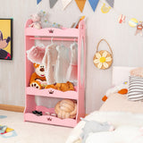 NNECW Kids Dress up Storage Wardrobe with Cute Crown Patterns for Kids Room