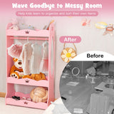 NNECW Kids Dress up Storage Wardrobe with Cute Crown Patterns for Kids Room