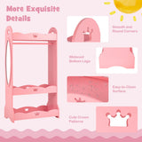 NNECW Kids Dress up Storage Wardrobe with Cute Crown Patterns for Kids Room