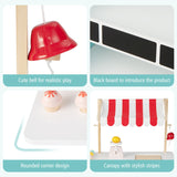 NNECW Kids Wooden Ice Cream Cart with Chalkboard & Storage