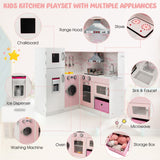 NNECW Kids Kitchen Pretend Play Set with Cookware & Apron