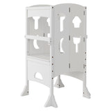 NNECW  Adjustable Kids Kitchen Step Stool with Protective Guardrails