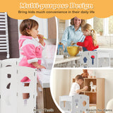 NNECW  Adjustable Kids Kitchen Step Stool with Protective Guardrails