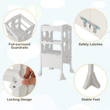 NNECW  Adjustable Kids Kitchen Step Stool with Protective Guardrails