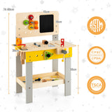 NNECW Kids Pretend Play Workbench Set with Blackboard Saw & Hammer