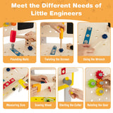 NNECW Kids Pretend Play Workbench Set with Blackboard Saw & Hammer