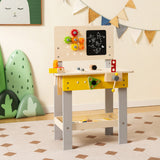 NNECW Kids Pretend Play Workbench Set with Blackboard Saw & Hammer