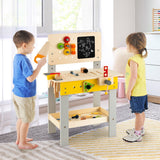 NNECW Kids Pretend Play Workbench Set with Blackboard Saw & Hammer