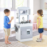 NNECW Double-Sided Kids Play Kitchen with Cooking Sets for Toddlers Ages 3 +