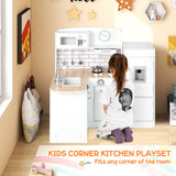 NNECW Kids Kitchen Cooking Playset Toy with Microwave & Fridge