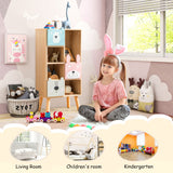 NNECW Kids Storage Cabinet with 4 Cubbies & 3 Drawers for Books & Toys