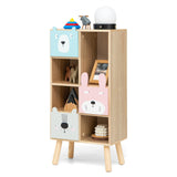 NNECW Kids Storage Cabinet with 4 Cubbies & 3 Drawers for Books & Toys